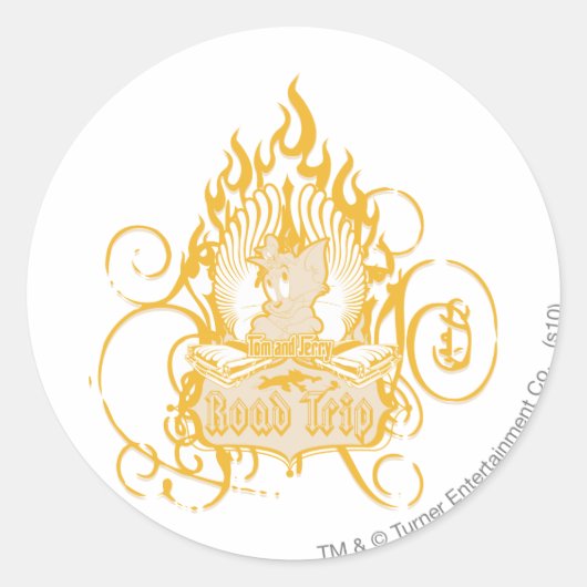 Tom und Jerry Road Trip Runder Aufkleber (Vorderseite)