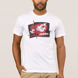 Tom und Jerry rot und schwarz T-Shirt