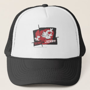 Tom und Jerry rot und schwarz Truckerkappe
