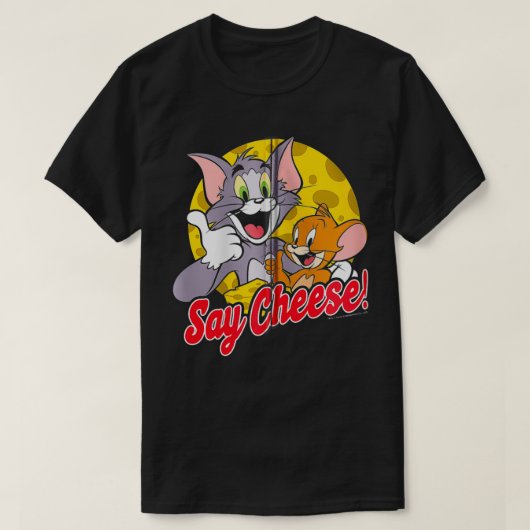 Tom und Jerry sagen Käse Portrait Zip T-Shirt (Design vorne)