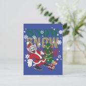 Tom und Jerry Santas am Baum Feiertagspostkarte (Stehend Vorderseite)