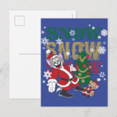 Tom und Jerry Santas am Baum Feiertagspostkarte (Vorne/Hinten)
