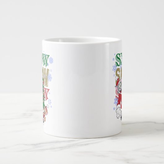 Tom und Jerry Santas am Baum Jumbo-Tasse (Vorderseite)