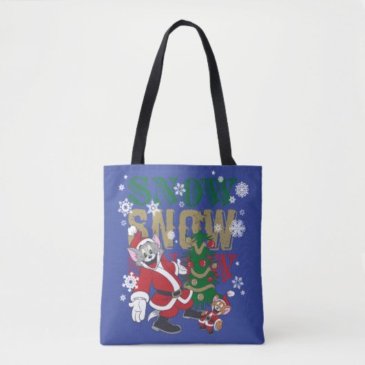 Tom und Jerry Santas am Baum Tasche (Vorderseite)