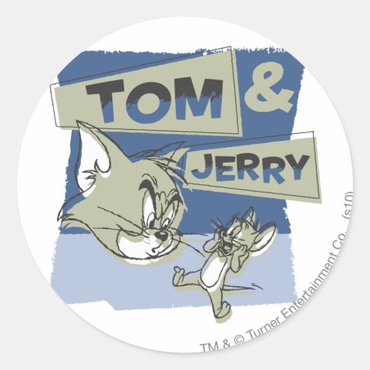 Tom und Jerry Scaredey Mouse Runder Aufkleber (Vorderseite)