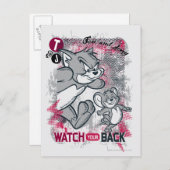Tom und Jerry sehen sich den Rücken an Postkarte (Vorne/Hinten)