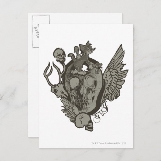 Tom und Jerry Skull Postkarte (Vorne/Hinten)
