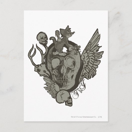 Tom und Jerry Skull Postkarte (Vorderseite)