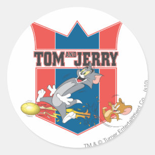 Tom und Jerry Soccer (Fußball) 7 Runder Aufkleber