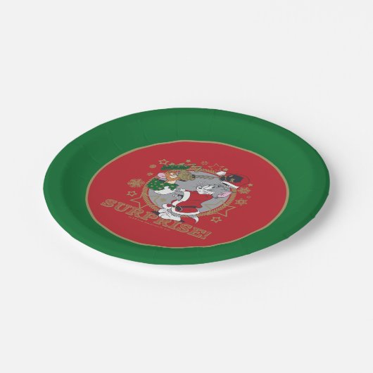 Tom und Jerry Surprise Geschenk Pappteller (Schrägansicht)