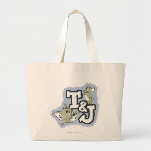 Tom und Jerry T&J Logo Jumbo Stoffbeutel (Vorne)