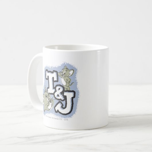 Tom und Jerry T&J Logo Kaffeetasse (Vorderseite Links)