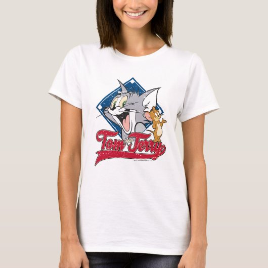 Tom und Jerry | Tom und Jerry auf Baseball Diamond T-Shirt (Vorderseite)