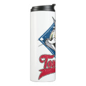 Tom und Jerry | Tom und Jerry auf Baseball Diamond Thermosbecher (Nach links gedreht)
