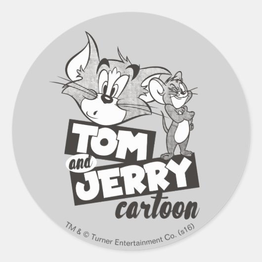 Tom und Jerry | Tom und Jerry Cartoon Runder Aufkleber (Vorderseite)