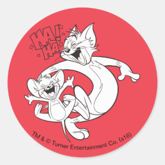 Tom und Jerry | Tom und Jerry lachen Runder Aufkleber