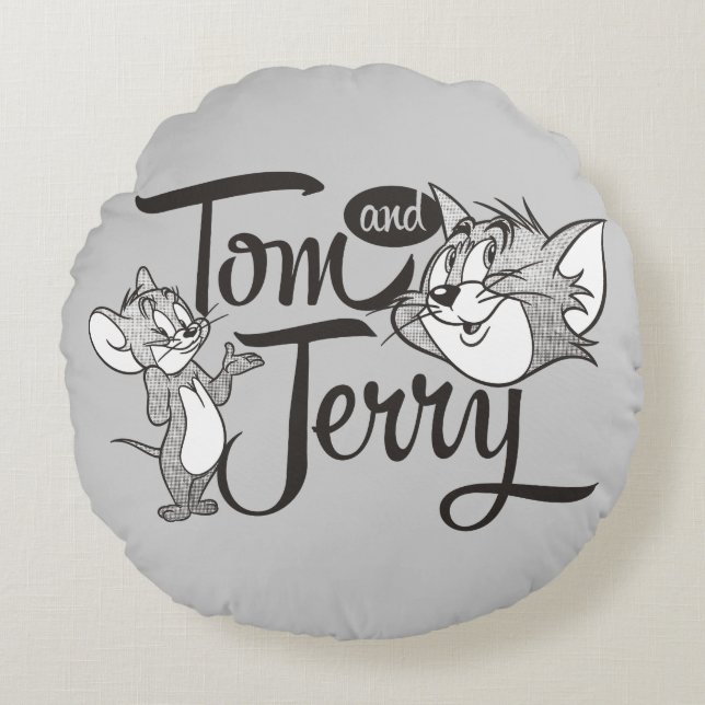Tom und Jerry | Tom und Jerry sehen süß aus Rundes Kissen (Vorderseite)