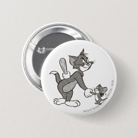 Tom und Jerry trügerischer Handshake Button (Vorne & Hinten)