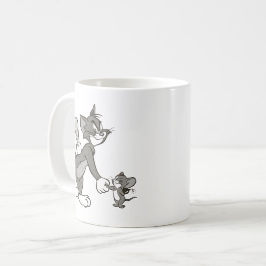 Tom und Jerry trügerischer Handshake Kaffeetasse (Vorderseite Links)