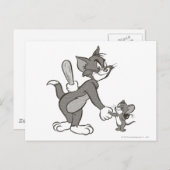 Tom und Jerry trügerischer Handshake Postkarte (Vorne/Hinten)