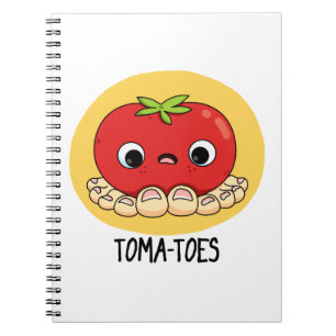 Toma-toes Lustige Tomate Mit Zehen Wortspiel  Notizblock
