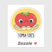Toma-Zehen Funny Tomato with Toes Pun Aufkleber (Blatt)