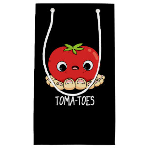 Toma-Zehen Funny Tomato with Toes Pun Dark BG Kleine Geschenktüte