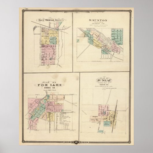 Tomah, Mauston, Fox Lake und Juneau Poster (Vorne)
