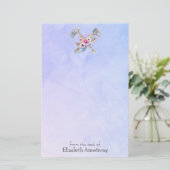 Tomahawk Feathers and Blume Aquarelldesign Briefpapier (Stehend Vorderseite)