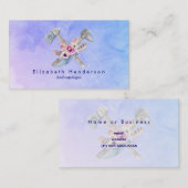Tomahawk Feathers and Blume Aquarelldesign Visitenkarte (Vorne/Hinten)