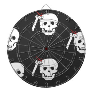 Tomahawk in Schädelmetallkäfig Dartscheibe