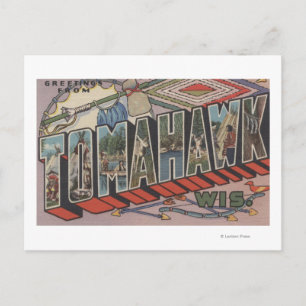 Tomahawk, Wisconsin - Große Buchstabenszenen Postkarte
