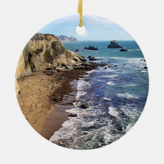 Tomales Bay, Kalifornien, tropische Landschaft, Keramik Ornament (Hinten)