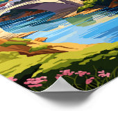 Tomar Portugal Vintage Reise Illustration Poster (Ecke)