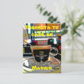 Tomar un café en Madrid España Postkarte (Stehend Vorderseite)