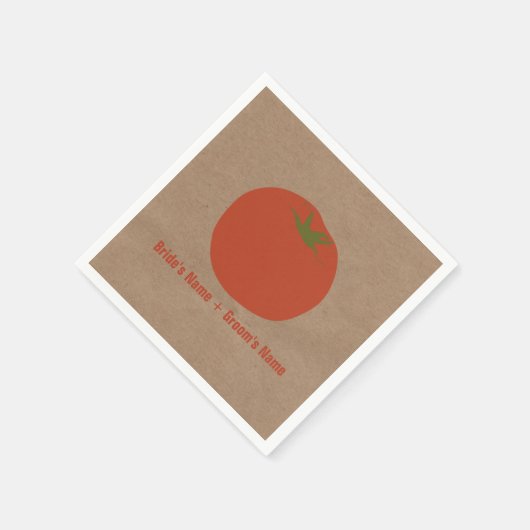 Tomate auf dem Bauernmarkt Hochzeit von Napkins Serviette (Ecke)