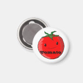 Tomate aus niedlichem Cartoon mit Text Magnet (Vorderseite/Rückseite)