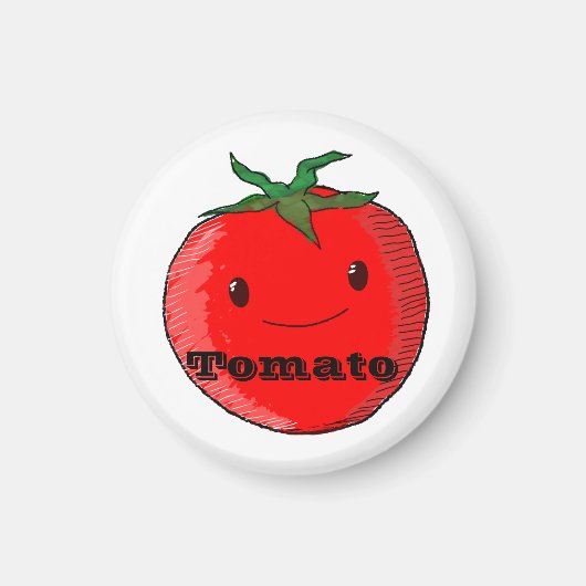 Tomate aus niedlichem Cartoon mit Text Magnet (Vorne)