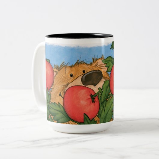 Tomate-Bär/Tasse Zweifarbige Tasse (Vorderseite Links)