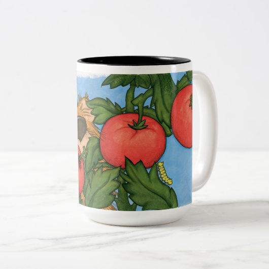 Tomate-Bär/Tasse Zweifarbige Tasse (VorderseiteRechts)