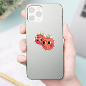 Tomate in Ehrfurcht Aufkleber (Telefon)
