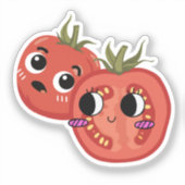 Tomate in Ehrfurcht Aufkleber (Vorderseite)