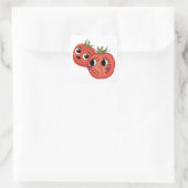 Tomate in Ehrfurcht Quadratischer Aufkleber (Tasche)