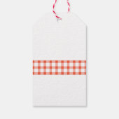 Tomate Ketchup, hausgemacht mit karierten Mustern Geschenkanhänger (Rückseite)