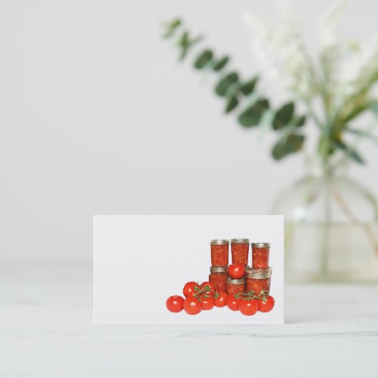 Tomate konserviert Visitenkarte (Stehend Vorderseite)