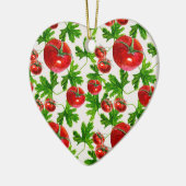 Tomate mit Blätter Muster Keramik Ornament (Links)