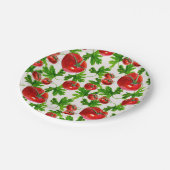 Tomate mit Blätter Muster Pappteller (Schrägansicht)