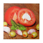Tomate mit Oliven und Knoblauch Fliese (Vorderseite)
