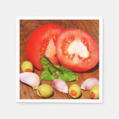 Tomate mit Zwiebel Serviette (Vorderseite)