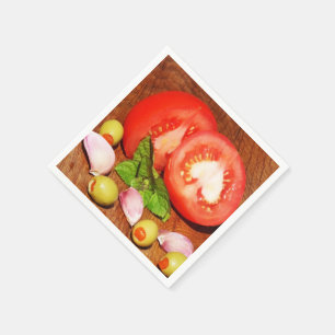Tomate mit Zwiebel Serviette